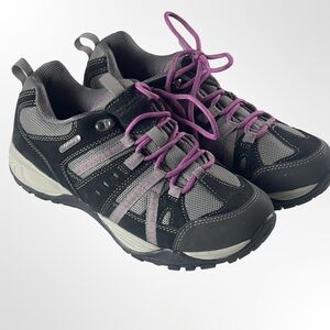 Women’s Athletic Trail Sneakers - Gray with Purple Accents